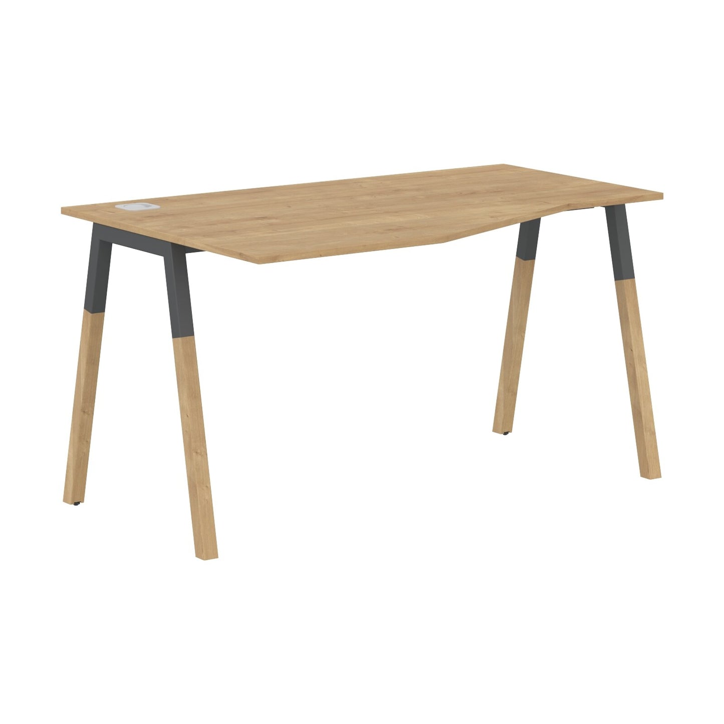EXECUTIVE MODERN DESIGN L SHAPE DESK, MADE IN E1 LAMINATE CHIPBOPARD, WITH SLANTED SHAPE METAL/WOODEN LEGS