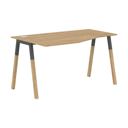 EXECUTIVE MODERN DESIGN L SHAPE DESK, MADE IN E1 LAMINATE CHIPBOPARD, WITH SLANTED SHAPE METAL/WOODEN LEGS