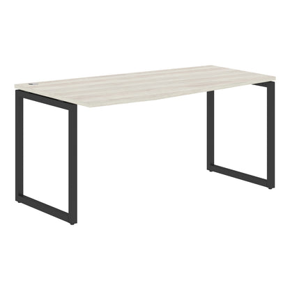 L SHAPE DESK MADE IN 25MM MFC TOP, E1 LAMINATE CHIPBOARD WITH WOODEN MODESTY PANEL 40X40MM METAL O SHAPE FRAMES