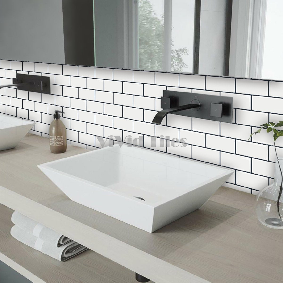 12.6*10.6 Inch White Color Brick PET Tile VP200 by Vivid Tiles | Souqify