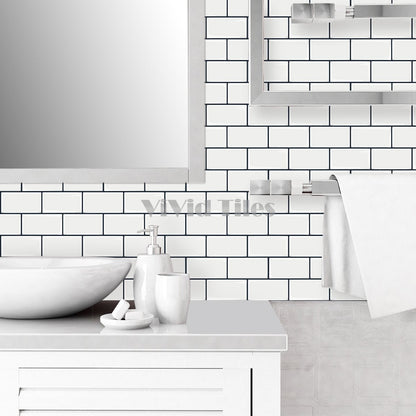 12.6*10.6 Inch White Color Brick PET Tile VP200 by Vivid Tiles | Souqify