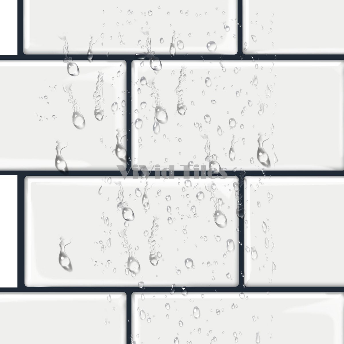 12.6*10.6 Inch White Color Brick PET Tile VP200 by Vivid Tiles | Souqify