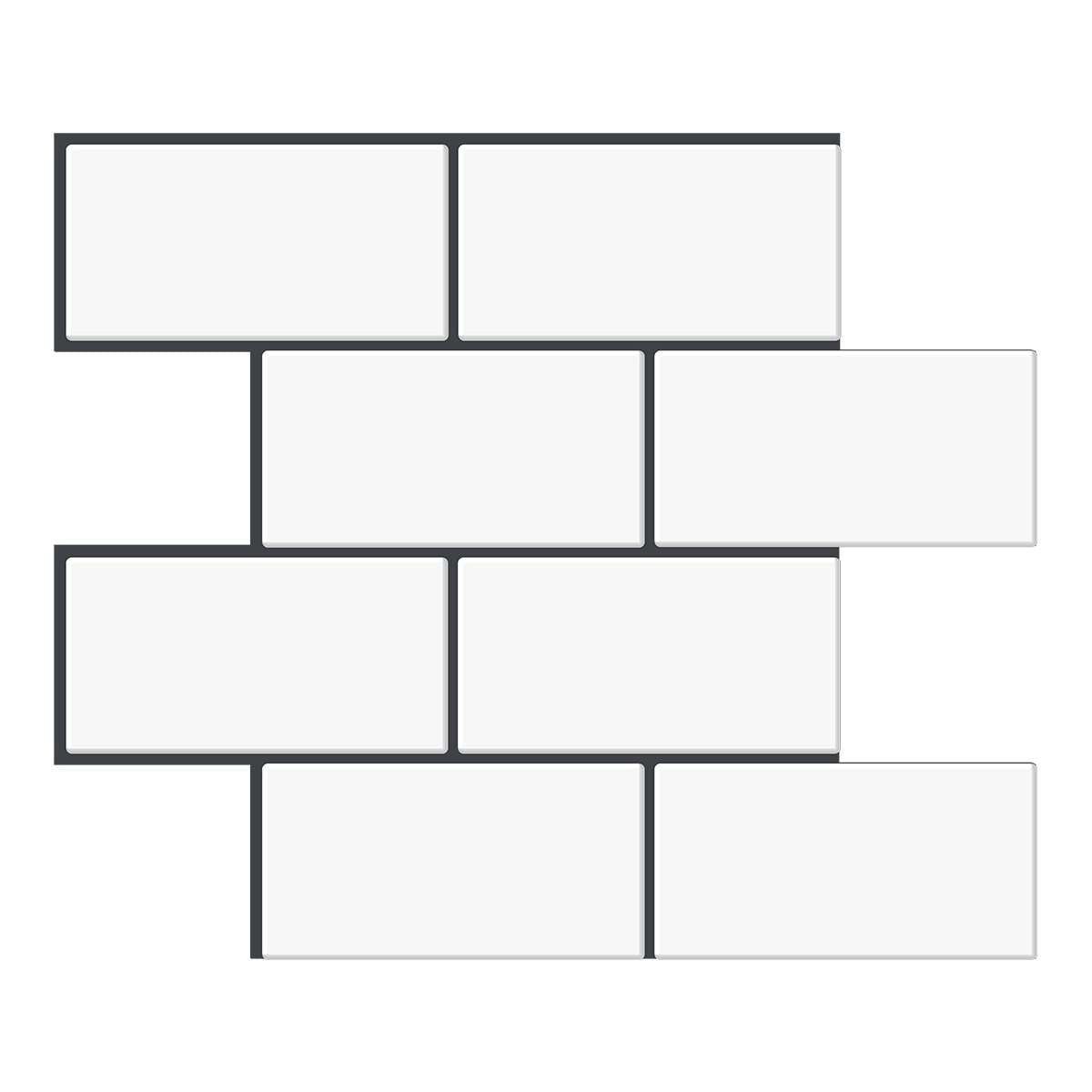 12.6*10.6 Inch White Color Brick PET Tile VP200 by Vivid Tiles | Souqify