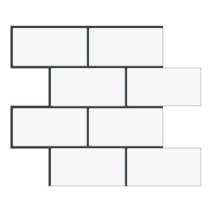 12.6*10.6 Inch White Color Brick PET Tile VP200 by Vivid Tiles | Souqify