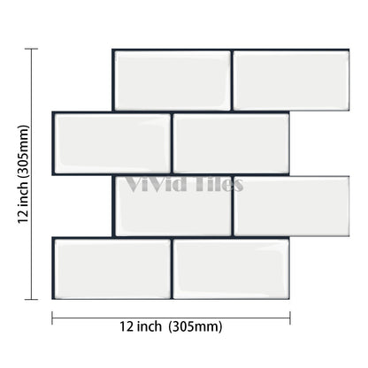 12.6*10.6 Inch White Color Brick PET Tile VP200 by Vivid Tiles | Souqify