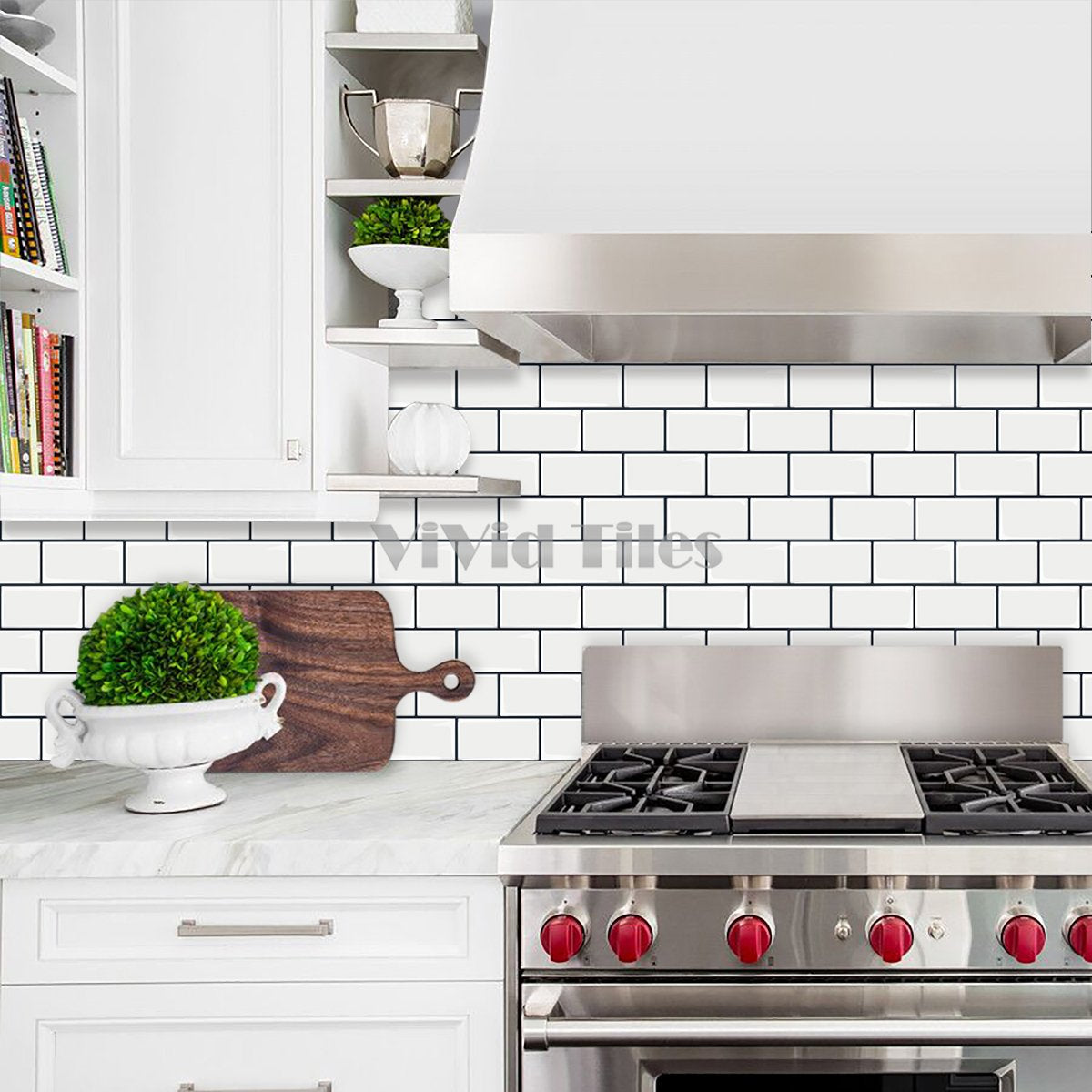 12.6*10.6 Inch White Color Brick PET Tile VP200 by Vivid Tiles | Souqify