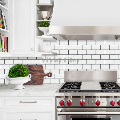12.6*10.6 Inch White Color Brick PET Tile VP200 by Vivid Tiles | Souqify