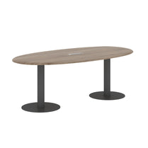 OVAL SHAPE MEETING TABLE, MADE IN E1 LAMINATE CHIPBOPARD, WITH METAL LEG