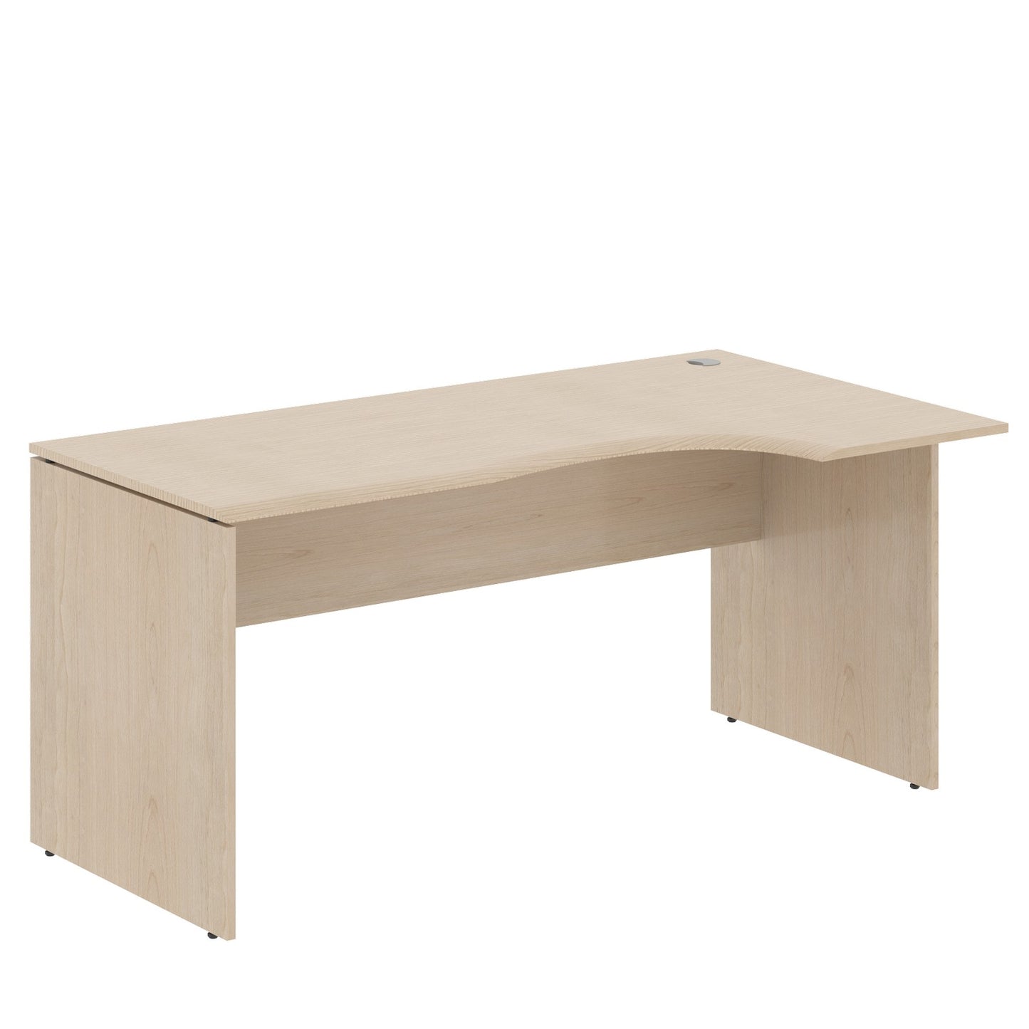 L SHAPE DESK, MADE IN E1 LAMINATE CHIPBOPARD, WITH WOODEN MODESTY PANEL AND LEGS