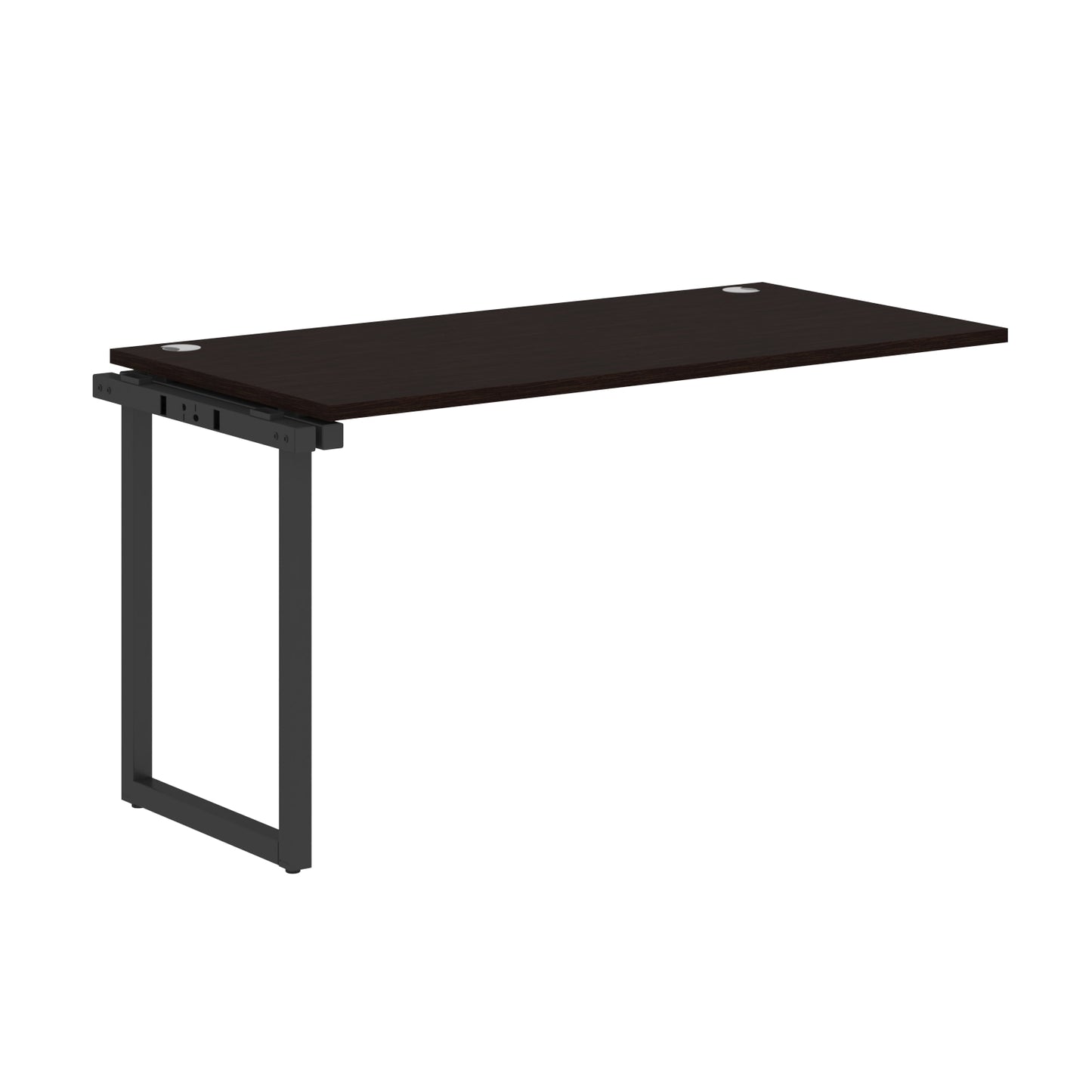 RECTANGULAR SHAPE CLUSTER OF 01 WORKSTATION EXTENSION MADE IN 25MM MFC TOP, E1 LAMINATE CHIPBOARD WITH WOODEN MODESTY PANEL 40X40MM METAL O SHAPE FRAMES