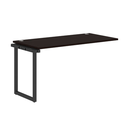 RECTANGULAR SHAPE CLUSTER OF 01 WORKSTATION EXTENSION MADE IN 25MM MFC TOP, E1 LAMINATE CHIPBOARD WITH WOODEN MODESTY PANEL 40X40MM METAL O SHAPE FRAMES
