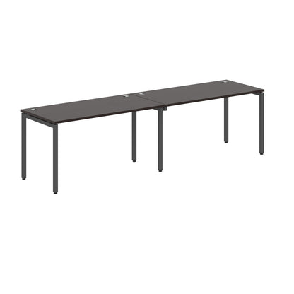 RECTANGULAR SHAPE CLUSTER OF 02 WORKSTATION MADE IN 25MM MFC TOP, E1 LAMINATE CHIPBOARD WITH WOODEN MODESTY PANEL 40X40MM METAL U SHAPE FRAMES
