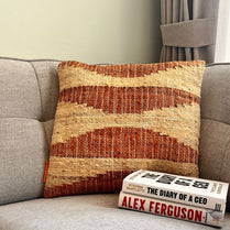 Colorblock Wave Jute Cushion Covers, 50 x 50 cm