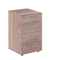 FOUR DRAWER PEDESTAL, MADE IN E1 LAMINATE CHIPBOARD