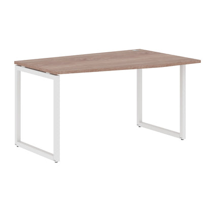 L SHAPE DESK MADE IN 25MM MFC TOP, E1 LAMINATE CHIPBOARD WITH WOODEN MODESTY PANEL 40X40MM METAL O SHAPE FRAMES