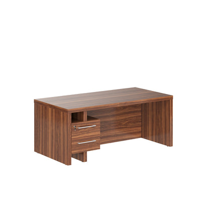 HIGH EXECUTIVE RECTANGULAR SHAPE DESK, MADE IN E1 LAMINATE CHIPBOARD, WITH FULL WOODEN MODESTY PANEL AND LEGS, INCLUDING WITH ATTACHED DRAWERS