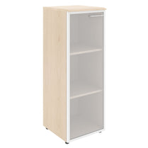 MEDIUM HEIGHT CABINET MADE IN E1 LAMINATE CHIPBOARD WITH GLASS SWING DOORS