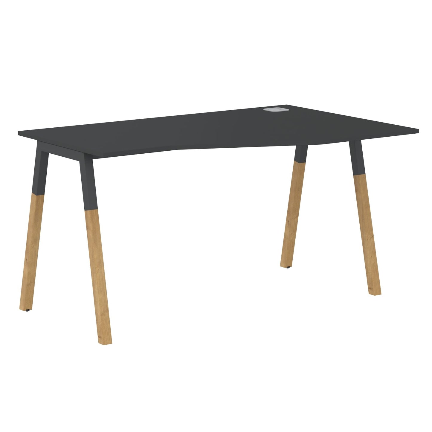 EXECUTIVE MODERN DESIGN L SHAPE DESK, MADE IN E1 LAMINATE CHIPBOPARD, WITH SLANTED SHAPE METAL/WOODEN LEGS