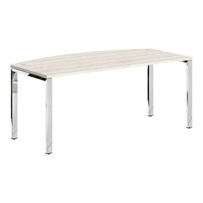 CURVE SHAPE DESK DESK MADE IN 25MM MFC TOP, E1 LAMINATE CHIPBOARD 40X20MM METAL GLOSSY FRAMES
