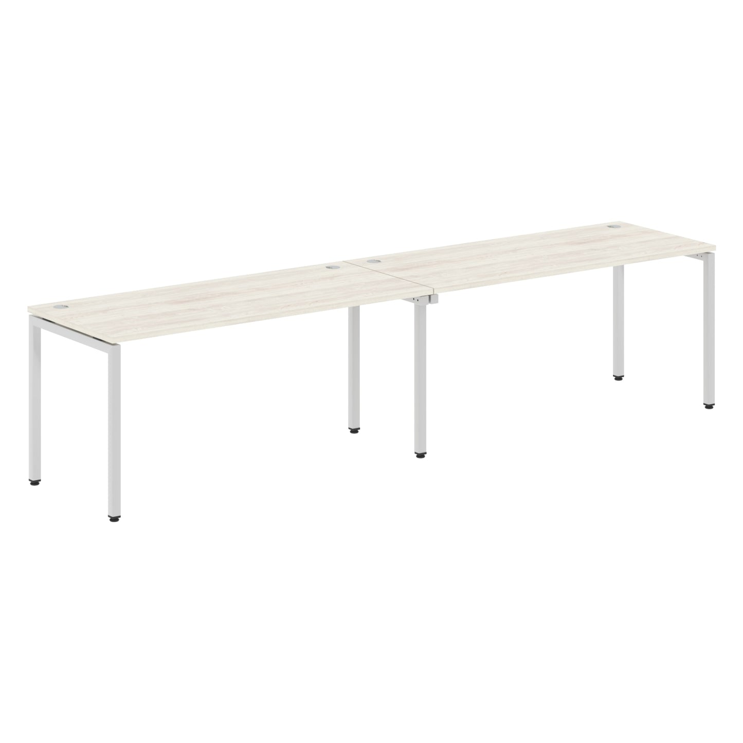 RECTANGULAR SHAPE CLUSTER OF 02 WORKSTATION MADE IN 25MM MFC TOP, E1 LAMINATE CHIPBOARD WITH WOODEN MODESTY PANEL 40X40MM METAL U SHAPE FRAMES