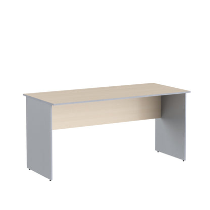 RECTANGULAR SHAPE DESK, MADE IN E1 LAMINATE CHIPBOPARD,WITH WOODEN MODESTY PANEL AND LEGS