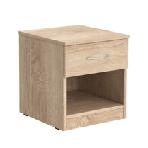 NIGHTSTAND WITH ONE DRAWER, MADE IN E1 LAMINATE CHIPBOARD