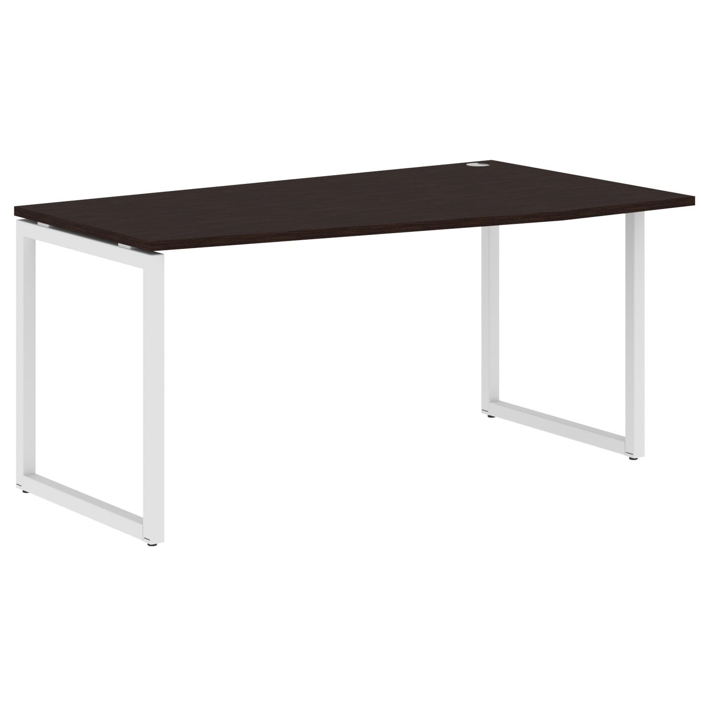 L SHAPE DESK MADE IN 25MM MFC TOP, E1 LAMINATE CHIPBOARD WITH WOODEN MODESTY PANEL 40X40MM METAL O SHAPE FRAMES