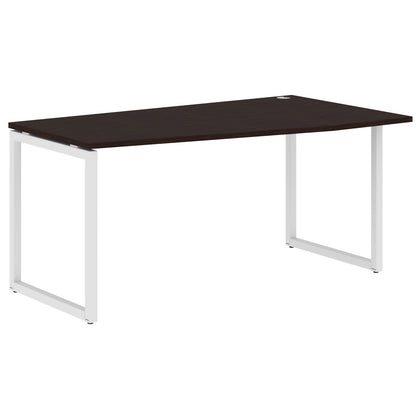 L SHAPE DESK MADE IN 25MM MFC TOP, E1 LAMINATE CHIPBOARD WITH WOODEN MODESTY PANEL 40X40MM METAL O SHAPE FRAMES