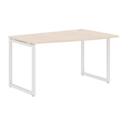 L SHAPE DESK MADE IN 25MM MFC TOP, E1 LAMINATE CHIPBOARD WITH WOODEN MODESTY PANEL 40X40MM METAL O SHAPE FRAMES