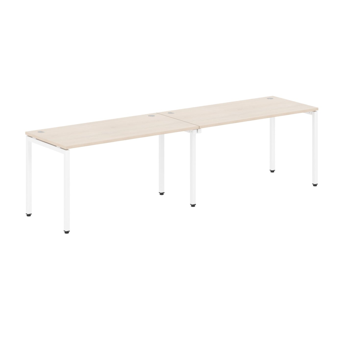 RECTANGULAR SHAPE CLUSTER OF 02 WORKSTATION MADE IN 25MM MFC TOP, E1 LAMINATE CHIPBOARD WITH WOODEN MODESTY PANEL 40X40MM METAL U SHAPE FRAMES