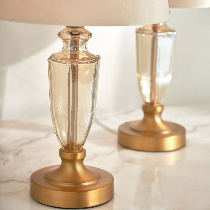 Lacenta 2-Piece Glass Table Lamp Set - 47 cm