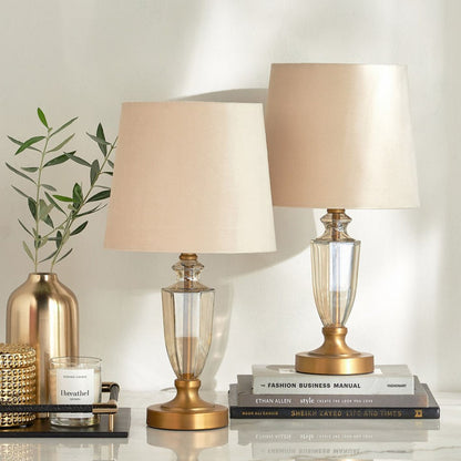 Lacenta 2-Piece Glass Table Lamp Set - 47 cm