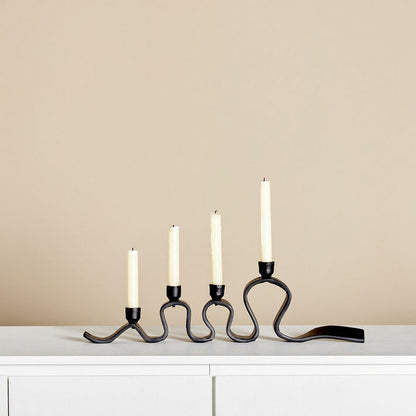 Charcoal Curvy 4-Taper Candleholder