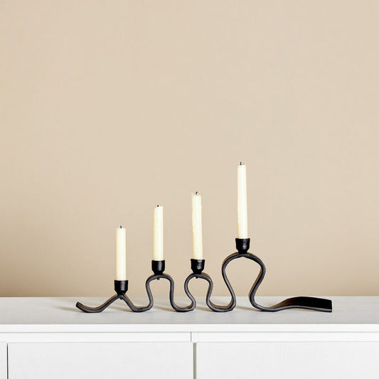 Charcoal Curvy 4-Taper Candleholder