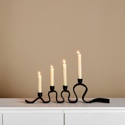 Charcoal Curvy 4-Taper Candleholder