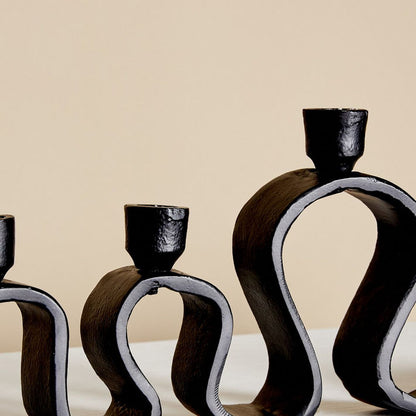 Charcoal Curvy 4-Taper Candleholder