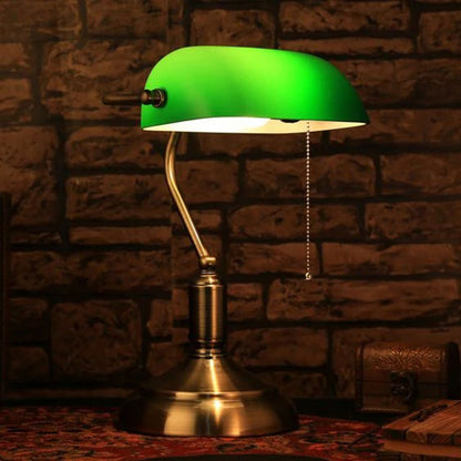 HomeKode Vintage Banker Metal Table Lamp - 36 cm