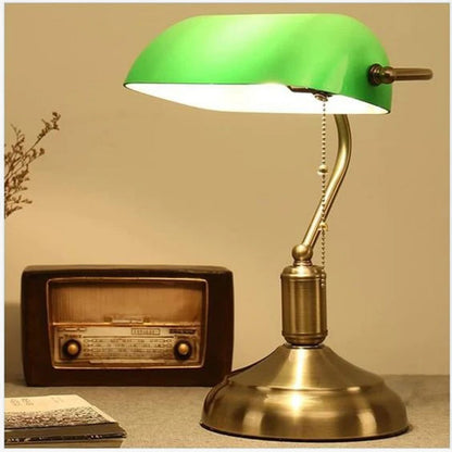 HomeKode Vintage Banker Metal Table Lamp - 36 cm
