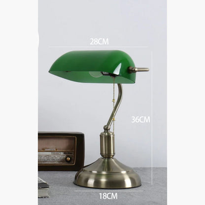 HomeKode Vintage Banker Metal Table Lamp - 36 cm