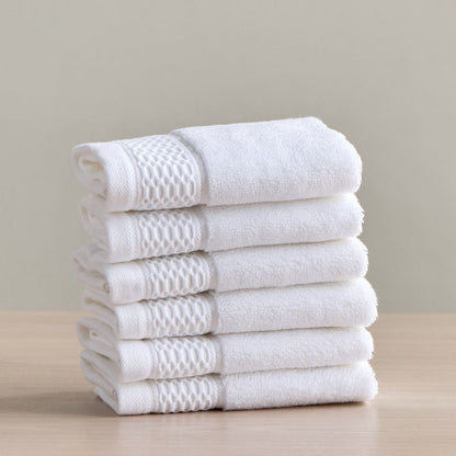 Infinity Luxe 6-Piece 750 GSM Turkish Cotton Fingertip Towel Set - 30x30 cm