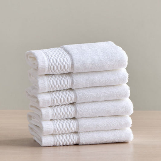 Infinity Luxe 6-Piece 750 GSM Turkish Cotton Fingertip Towel Set - 30x30 cm