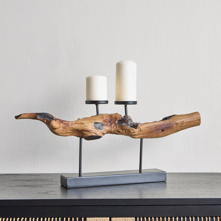 Heritage Raised Branch Pillar Candleholder