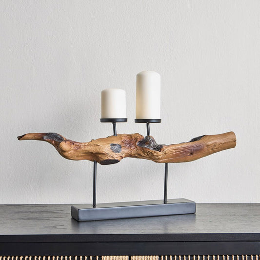Heritage Raised Branch Pillar Candleholder