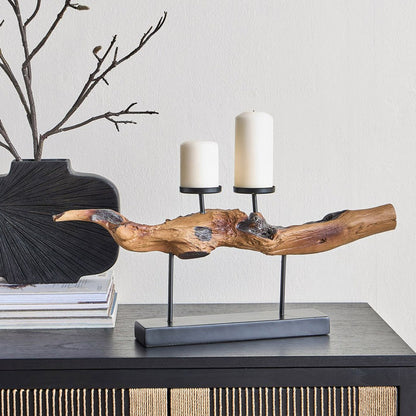 Heritage Raised Branch Pillar Candleholder