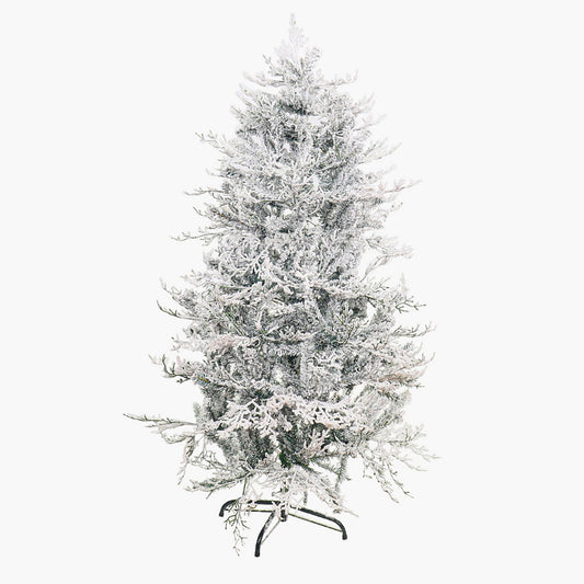 Lifelike Snow-Flocked Christmas Tree with Sturdy Metal Stand - 150 cm