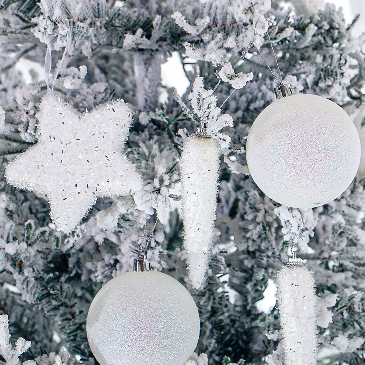 Lifelike Snow-Flocked Christmas Tree with Sturdy Metal Stand - 150 cm