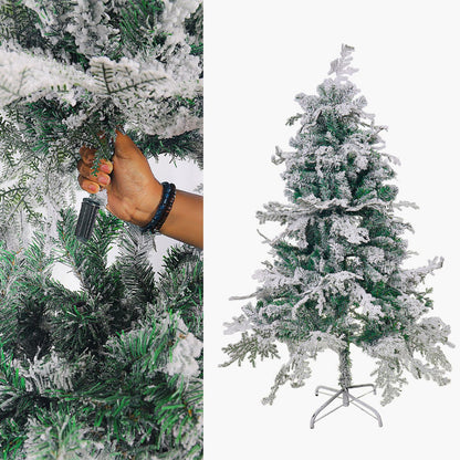 Snow-Flocked Christmas Tree with Sturdy Metal Stand - 150 cm