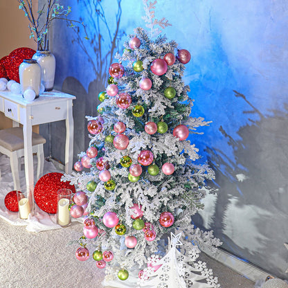 Snow-Flocked Christmas Tree with Sturdy Metal Stand - 150 cm