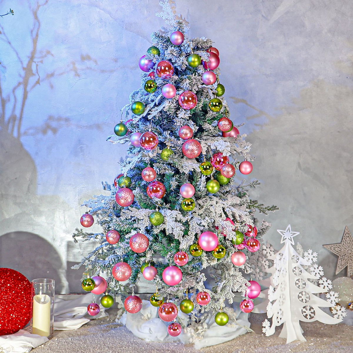 Snow-Flocked Christmas Tree with Sturdy Metal Stand - 150 cm