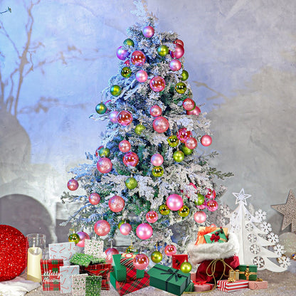 Snow-Flocked Christmas Tree with Sturdy Metal Stand - 150 cm